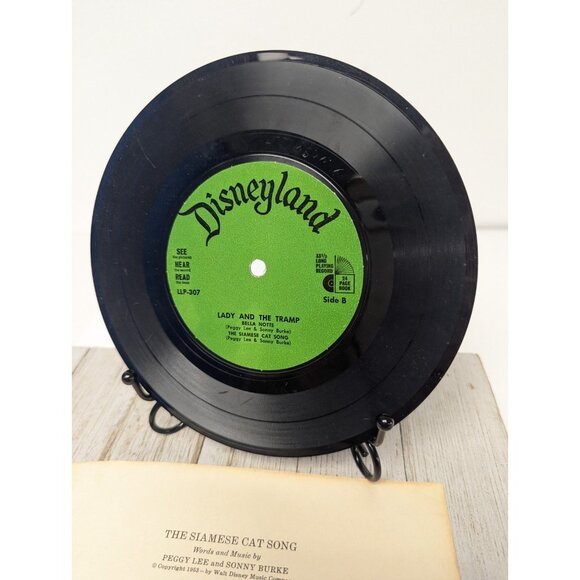 WALT DISNEY See Hear Read 33 1/3 rpm Lady And Tramp LLP-307 Book & Record 1965 - Picture 16 of 16